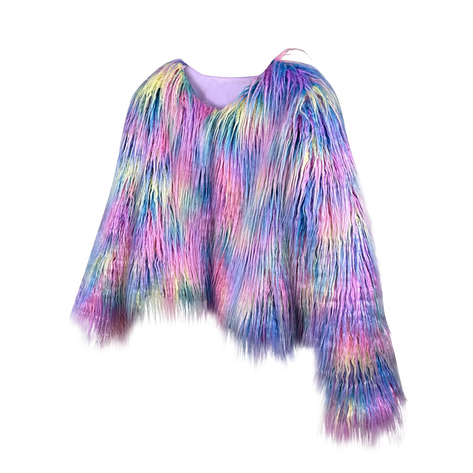 JGGSPWM Women's Cozy Shaggy Faux Furry Winter Outwear: Warm Long