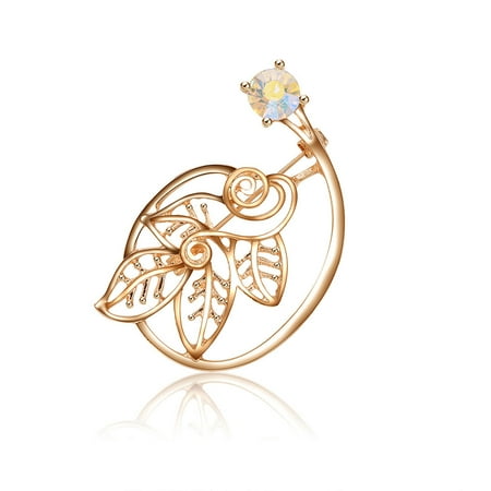 - Ladies Exquisite Brooch Fashionable Alloy Breast Pin Elegant Zircon Breastpin Shirt Collar Pin Jewelry Accessories for Women Gift