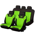 thumbnail image 2 of Green Waterproof Car Seat Covers Full Set 5 Seats with Headrests Universal Fit Embroidered Car Seat Protectors Automotive Interior Accessories for Daily Use, 2 of 7