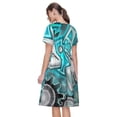 thumbnail image 7 of Lsque Geometry Dash Print Women's Casual Dress T-Shirt Summer Short Sleeve Scoop Neck Swing Dresses, 7 of 7