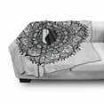 thumbnail image 3 of Ying Yang Soft Flannel Fleece Throw Blanket, Bohemian Style Tao in Floral Mandala Design Illustration, Cozy Plush for Indoor and Outdoor Use, 50" x 70", Charcoal Grey White, by Ambesonne, 3 of 6