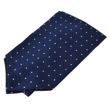 Ascot Tie - Ascot For Men Navy Blue Microfiber Woven Soft Cloth One Size