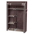 thumbnail image 3 of 64" Portable Closet Storage Organizer Wardrobe Clothes Rack with Shelves Dark Brown, 3 of 5