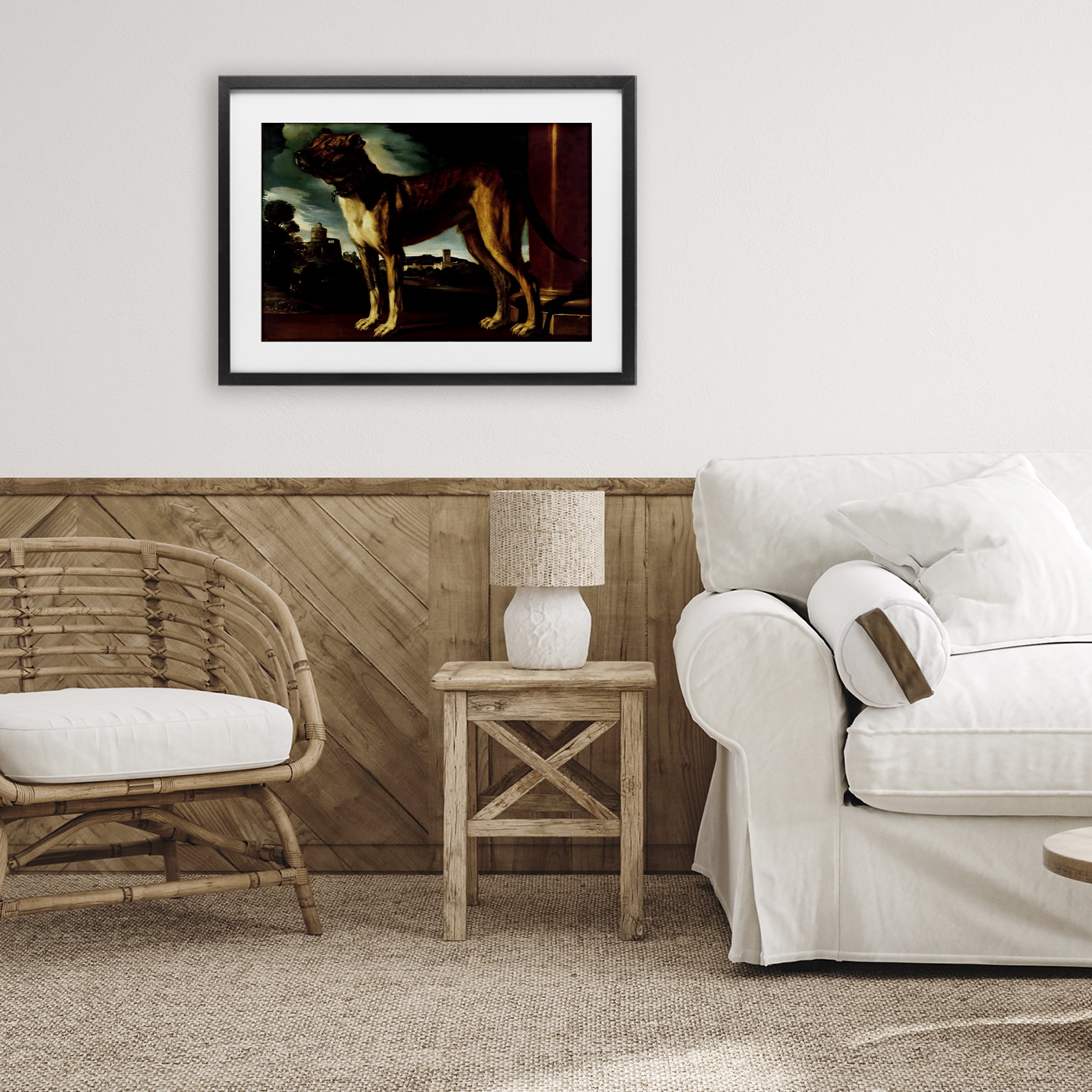 Stupell Industries Historical Aldrovani Dog Black Framed Print Under Glass, design by Lil' Rue