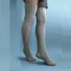 thumbnail image 5 of Calcetines altos YONGSHENG grises hasta el muslo para mujer calentadores de piernas largos y cálidos, 5 of 5