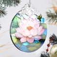 thumbnail image 2 of Adorno colgante Touber Lotus en forma de vitral, 7,5 x 9 cm, 2 of 6