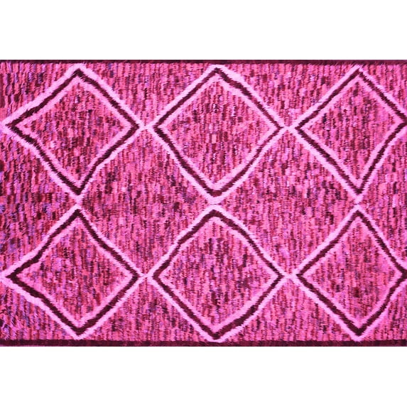 Ahgly Company Indoor Rectangle Abstract Pink Contemporary Area Rugs, 5' x 8'