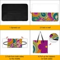 thumbnail image 4 of Vibrant Swirling Floral Psychedelic Design Outdoor Picnic Blanket, Foldable Waterproof Beach Mat, Portable Beach Blanket for Beach Camping, Hiking, Family Concerts, 4 of 8