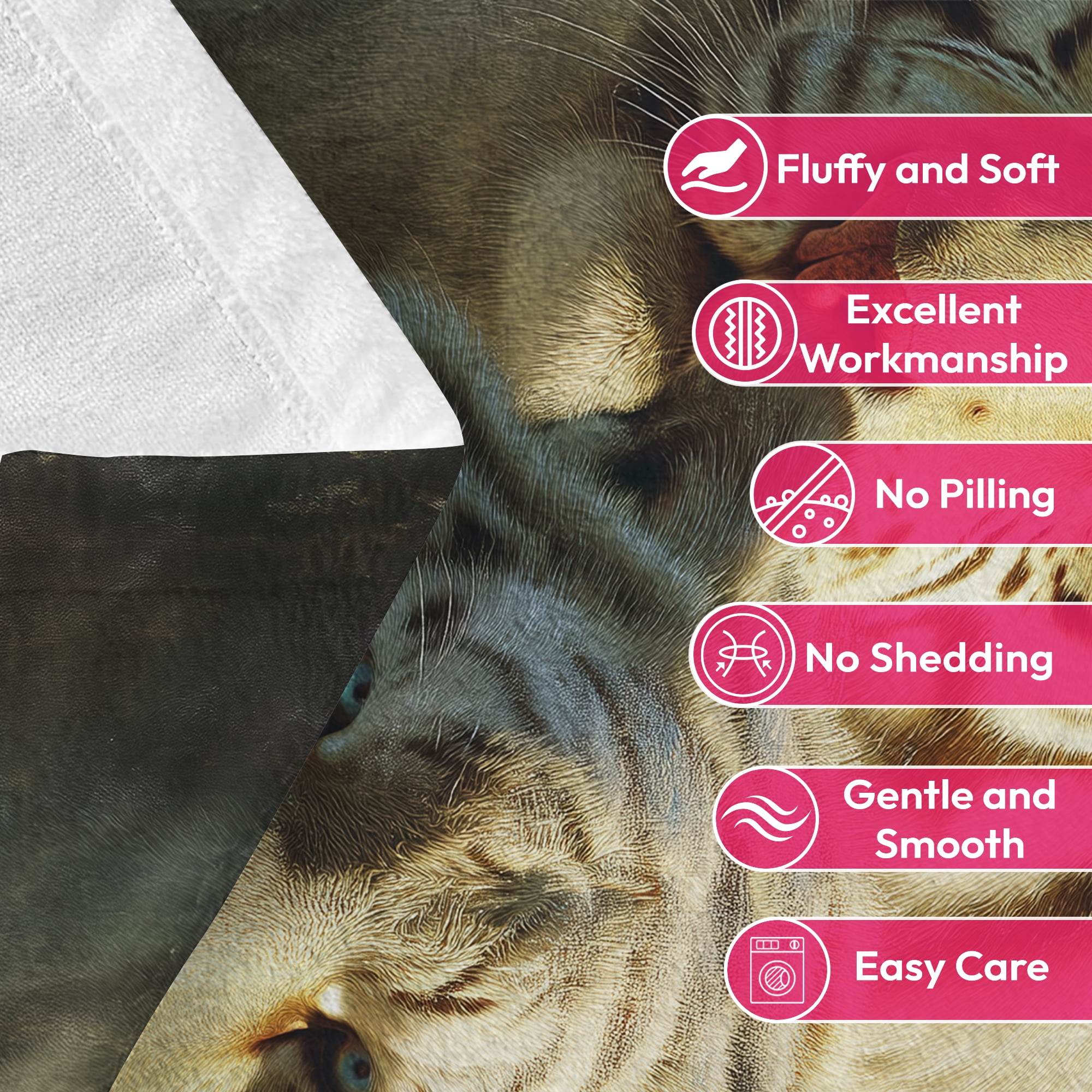Flannel Fleece Throw Blanket, Soft Large Throw Blanket, Lightweight Cozy Plush Throw Blanket Fit Sofa Bed, 30"x40", Tigers