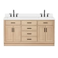 thumbnail image 2 of Ariel Hepburn 67 Inch Double Rectangular Sink Bathroom Vanity With Pure White Quartz Countertop 1.5 Inch Edge In Oak, 2 of 10