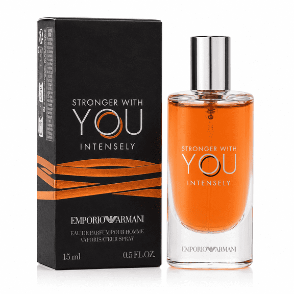Stronger With You Intensely by Giorgio Armani Mini Eau De Parfum EDP 0.51 Oz for Men