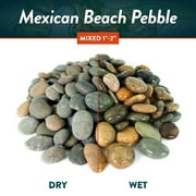 Mexican Beach Pebbles, Round River Rock Landscape Garden Stones 20 pounds