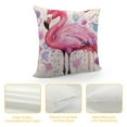thumbnail image 4 of Shangniulu Throw Pillow Cover Vintage Flamingo Watercolor Pillow Case Decorative Outdoor Cushion Couch Sofa Pillowcases, 4 of 5