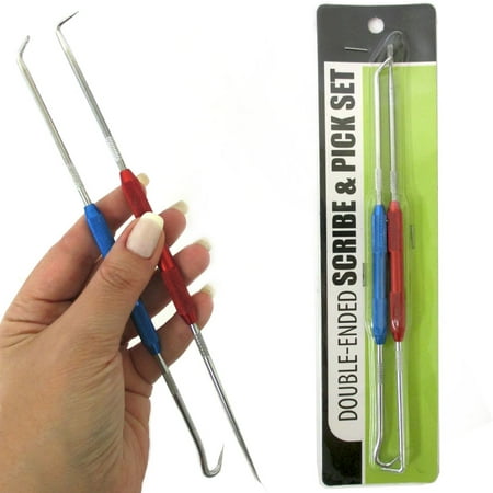 - 2 Pc Double Ended Scribe Pick Set Marking Measuring Tools Jumbo O Ring Hook Kit