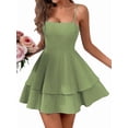 thumbnail image 3 of Women'S Backless Bow-Knot Tie Spaghetti Strap Mini Dress Club Party Dresses Light Green L, 3 of 9