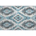 thumbnail image 2 of Addison Rugs Mayfield Premium Machine Washable Transitional Aztec Teal Rectangle Rug, 1'8" x 2'6", 2 of 6
