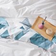 thumbnail image 6 of SUSSEXHOME Light Gray Cubes Cotton Duvet Cover Set Teal, Full Size Duvet Cover, 1 Duvet Cover, 1 Fitted Sheet and 2 Pillowcases, Iron Safe, Hypoallergenic, Breathable , Machine Washable, 6 of 7