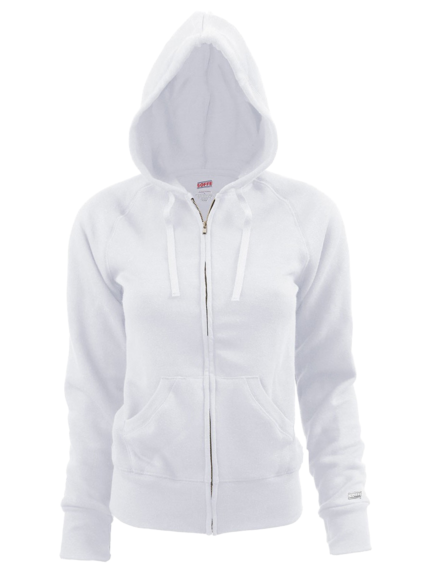 girls white zip hoodie