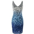 thumbnail image 4 of PrettyGuide Women's Sequin Cocktail Dress V Neck Bodycon Glitter Party Dress, 4 of 8