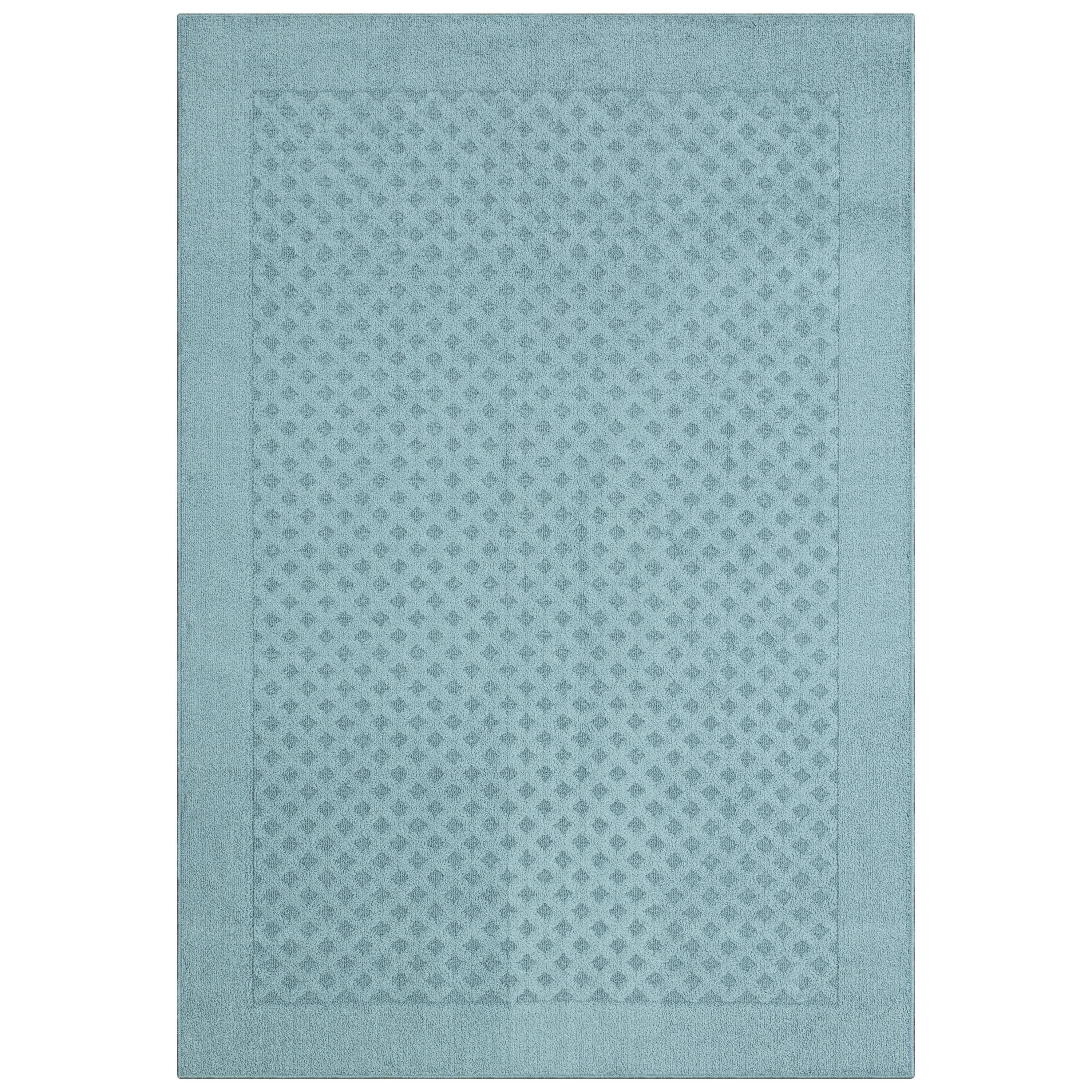 (2 pack) Mainstays Dylan Solid Diamond Olefin Blue Indoor Area Rug, 4 ft x 5 ft 4 in