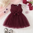 thumbnail image 2 of WUANDIXFA First Birthday Dress Cute Princess Sleeveless Tutu Dress Birthday Photoshoot Outfit Formal Cake Smash Outfit Girl Red,2-3 Years, 2 of 8