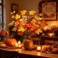 thumbnail image 6 of Fall Artificial Floral Arrangement with Maple Leaves and Pumpkins Thanksgiving Harvest Table Centerpiece Decor for Home Shelf Mantel Plastic Faux Flower Sprig for Vase Filler and Autumn, 6 of 6