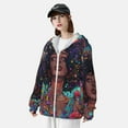 thumbnail image 5 of Goofa Cosmic Garden Woman Portrait Printed Women's UPF 50+ Sun Protection Hoodie Jacket Lightweight Long Sleeve Sun Shirt for Women with Pocket Hiking Outdoor-3X-Large, 5 of 9