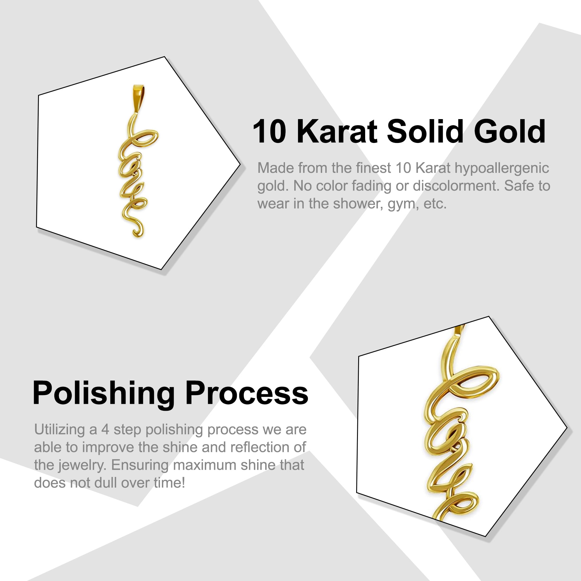 Charm America Gold Vertical Love 10K Solid Gold, 1.12 oz