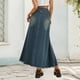 thumbnail image 4 of Falda midi evasé con bolsillos para mujer - Poliéster/algodón - Ropa informal de primavera/verano - Tallas versátiles, 4 of 8