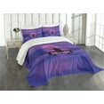 thumbnail image 3 of Ambesonne Airplane Quilted Bedspread Set 3 Pcs, Dreamy Sky Traveling, King Size, Royal Blue Pink Black, 3 of 5