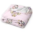 thumbnail image 3 of Unicorn Blanket Blanket Pink Tartan Blanket Gift for Kids/Girls/Soft Warm All Season Decorative Fleece Blankets for Bed Chair Car Sofa Couch Bedroom 50inX60in, 3 of 6