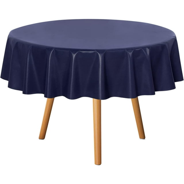 Clear Plastic Round Tablecloth Vinyl PVC Table Cloth Protector Oil Spill Proof Wipe Clean Table Cover for Dining Tables Parties Camping Crystal Clear