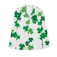 thumbnail image 3 of Midsumdr Womens Pajamas 2025 Fashion St. Patrick's Day Casual Long Sleeve Button Down Tops with Pants Floral Printed Fashion Two Piece Pajamas Set, 3 of 4