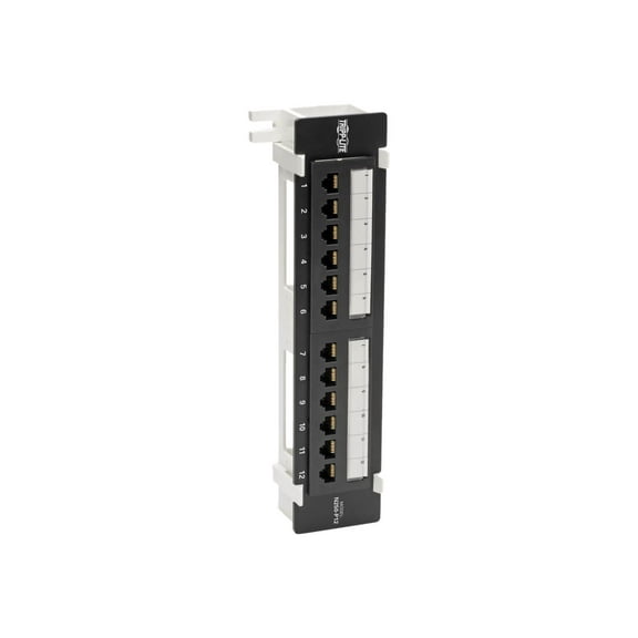 Tripp Lite Cat6 Wall-Mount PoE Patch Panel 12-Port 110/Krone 568A/B RJ45 (N250-P12)