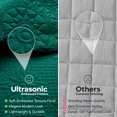 thumbnail image 2 of Ameha 3 Piece Reversible Quilt Set Ultra Soft Floral Coverlet Microfiber Bedding Set California King Emerald Green All Season, 2 of 7