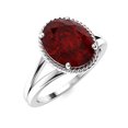 thumbnail image 2 of 2.5 Ctw Oval Garnet 925 Sterling Silver Solitaire Twisted Rope Women Valentine's Day Gift Ring, 2 of 2