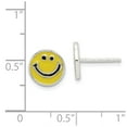 thumbnail image 2 of 925 Sterling Silver Enameled Happy Face Post Earrings; for Adults and Teens; for Women and Men, 2 of 2