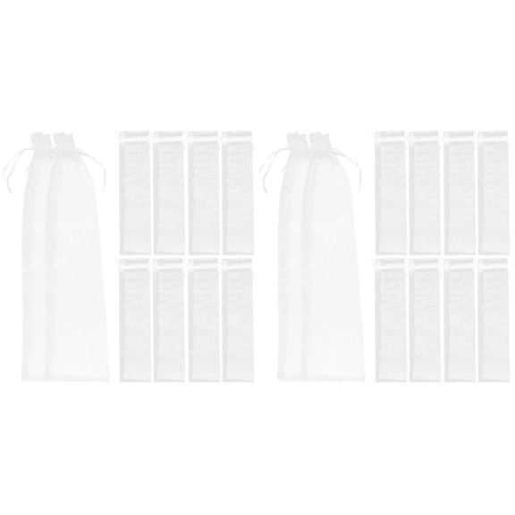 20 Pcs Fan Bag Bridal Party Gift Bags for Favors Small Organza Yarn White