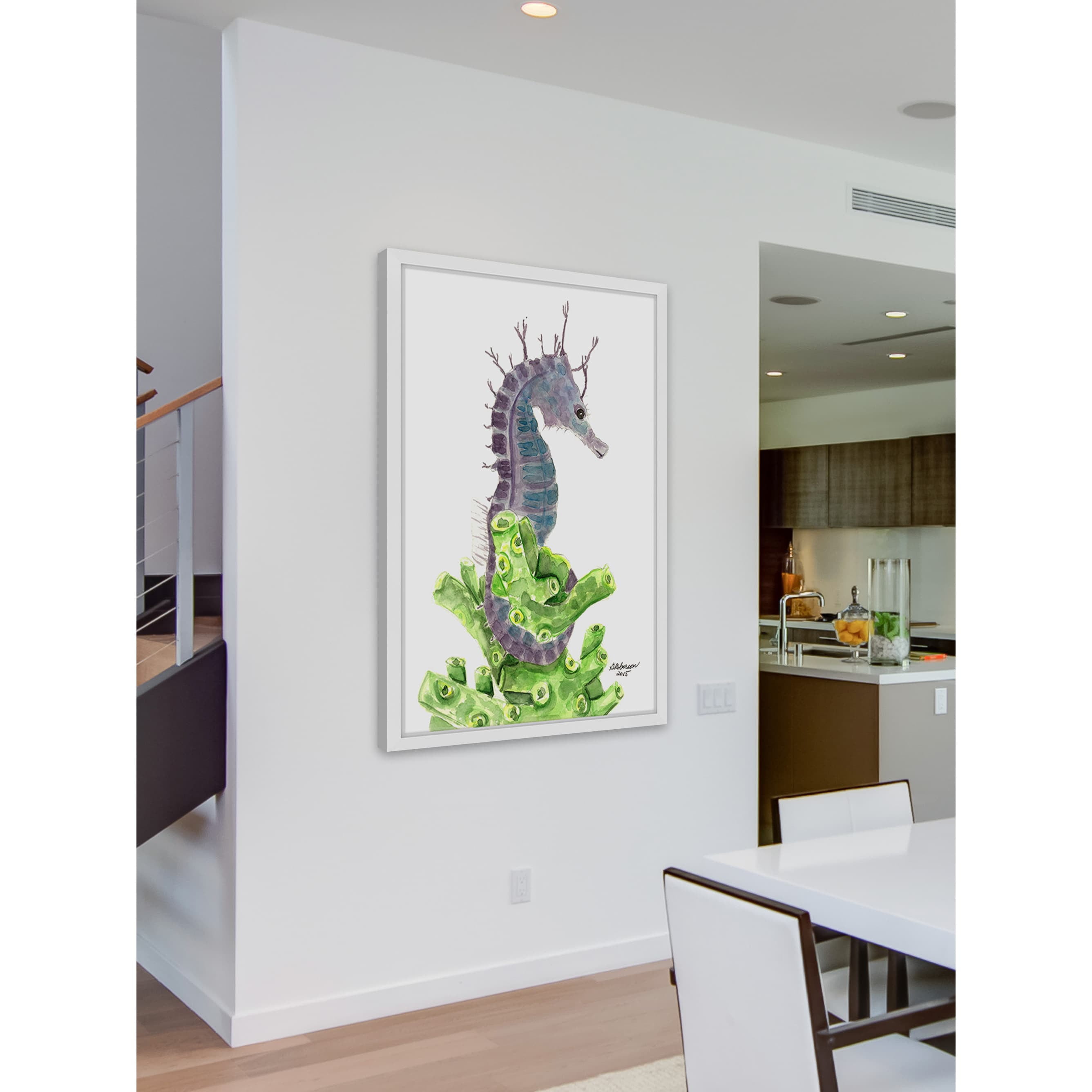"Purple Sea Horse" Framed Painting Print
