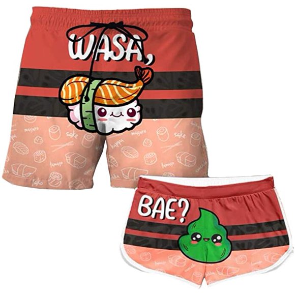 3D Printed Shorts Ladies Men Couple Beach Pants Men's S