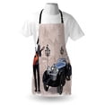 thumbnail image 3 of Urban Apron London and Paris Streets with Musicians Retro Cars Cafes Old Town View Print, Unisex Kitchen Bib Apron with Adjustable Neck for Cooking Baking Gardening, Warm Taupe Black, by Ambesonne, 3 of 3