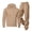 Khaki, variant on Delconic Mens Fleece Lined Hoodie and Sweatpants Set Loose Fit Pullover Hooded Sweatshirt Jogger Pants Two Piece Tracksuit Beige L
