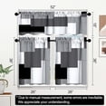 thumbnail image 6 of Dark Grey Kitchen Curtain Valance and Tiers, 3Pcs Geometric Art Valance Set Gray Rod Pocket Curtain for Kitchen Window Modern Unique Patterns, 6 of 6