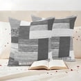 thumbnail image 3 of Gray Wood Plank Outdoor Waterproof Pillow Covers, Retro Rustic Wooden Patchwork Texture Decorative Square Throw Pillowcase Sofa Cushion Sham for Patio/Couch/Chair, 18"x18" 2 Pack, 3 of 8