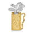 thumbnail image 3 of Finest Gold 14K Two-Tone Two-Tone Golf Bag with Clubs Pendant, 3 of 3