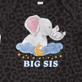 thumbnail image 4 of Inktastic Big Sis Cute Elephants with Moon and Stars Girls Baby Bodysuit, 4 of 5