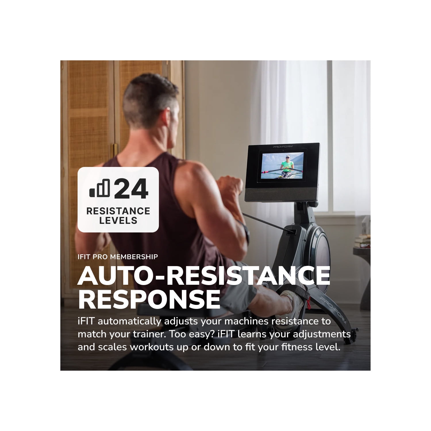 ProForm Carbon Pro10 Rower with 10" Touchscreen for Interactive, At-Home Workouts