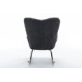 thumbnail image 5 of JAMPOOCA Accent Nursery Rocking Chair, Teddy Fabric Upholstered Glider Rocker Chair with Adjustable Footrest and Side Pocket, Armchair Comfy Side Chair for Living Room Bedroom Offices, Dark Gray, 5 of 9