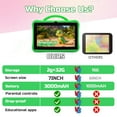 thumbnail image 2 of JoyStone Dinosaur Kids Tablet 7 inch Android 14, 2GB RAM 32GB ROM, Parental Control, WiFi Bluetooth, Dual Camera, HD Display, Learning Toddler Tablet with Case, Green, 2 of 9