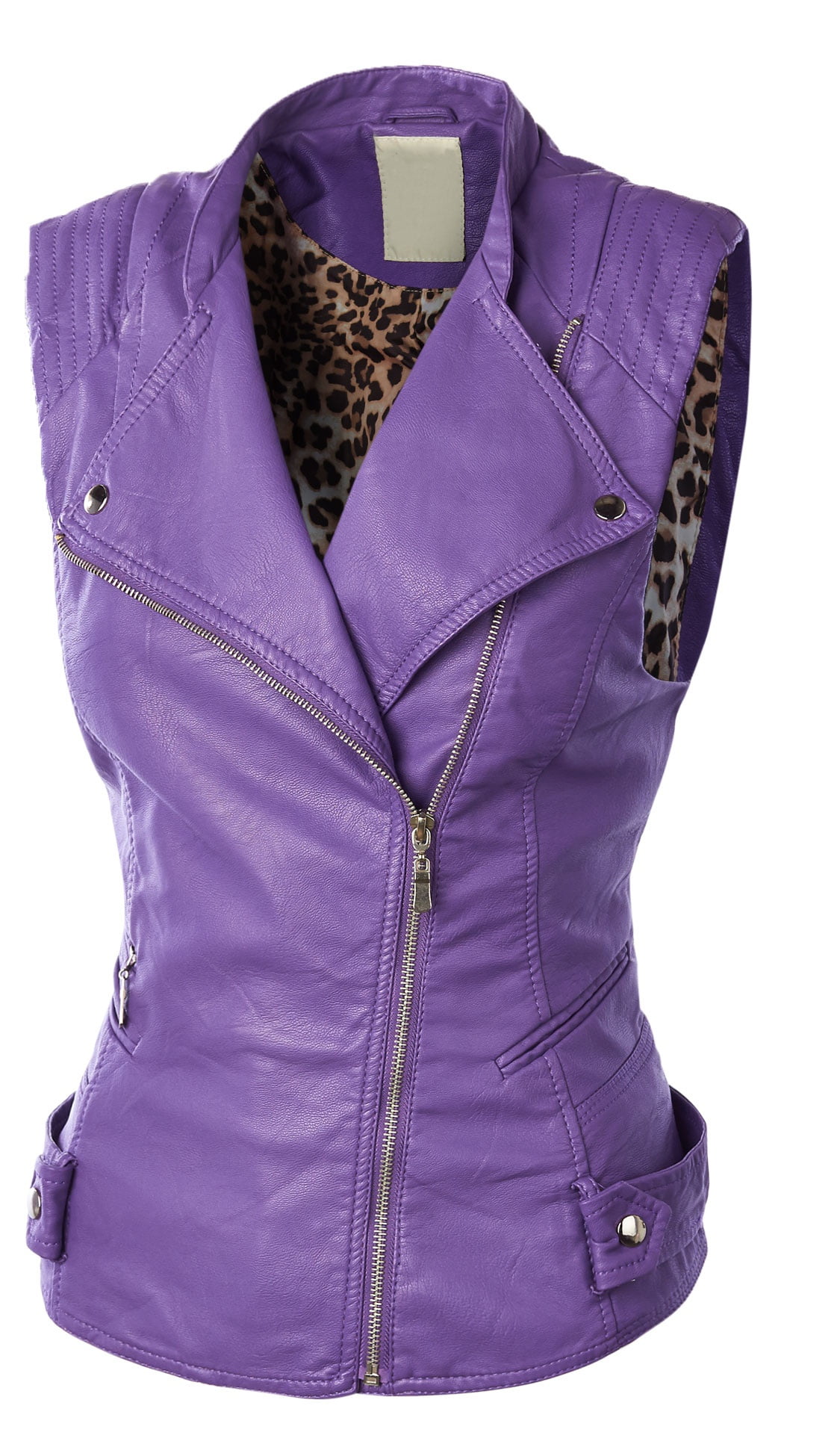 Purple leather vest hotsell